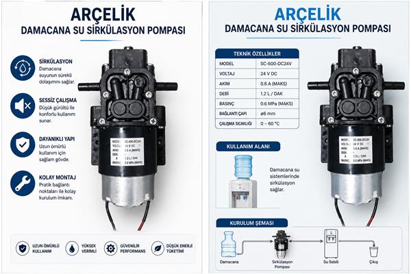 ARÇELİK  DAMACANA SU SİRKİLASYON POMPASI